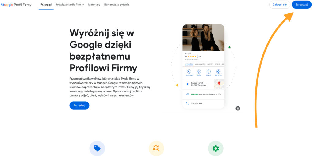 Wizytówka w Google - Jak stworzyć od zera - zarzadzaj