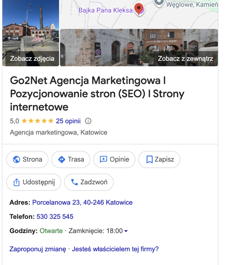 wizytówka Google Maps
