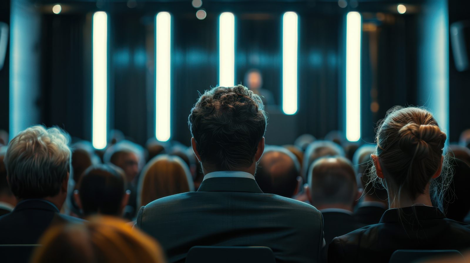 Pozycjonowanie agencji eventowej - publiczność na konferencji firmowej