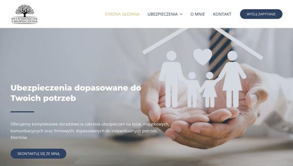 Strona internetowa Ewa Wamposzczyk - ubezpieczenia i doradztwo - widok na komputerze