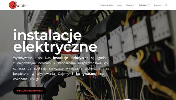 Strona internetowa Lumier - instalacje elektryczne, jaworzno i chrzanów - widok na komputerze