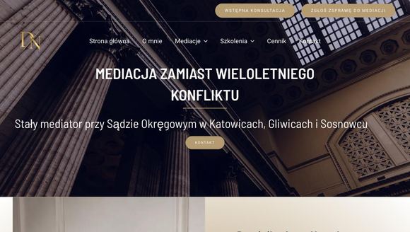 Strona internetowa Dominika Anna Nowak - mediacje sądowe, katowice i sosnowiec - widok na komputerze